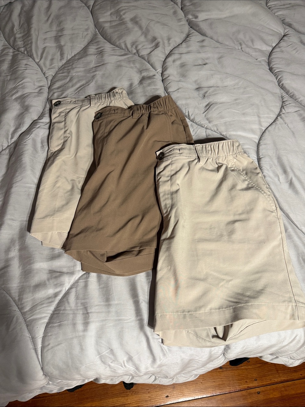 Set of Three khaki/tan Chubbies shorts